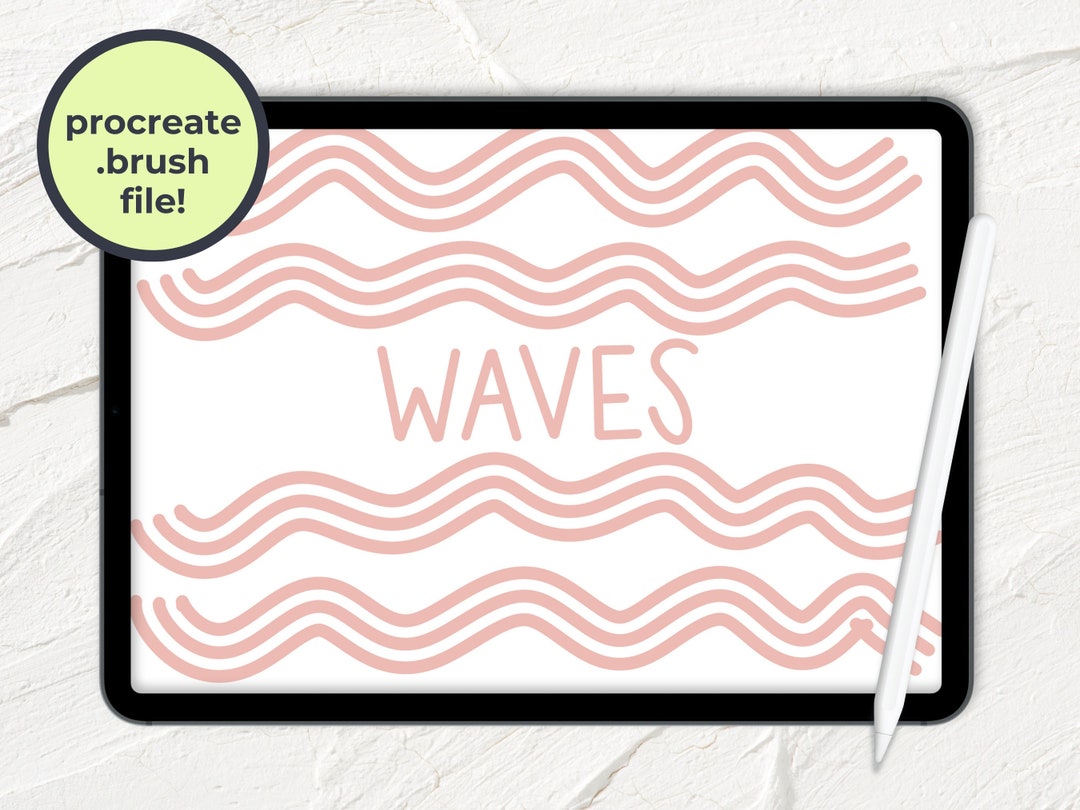 Waves Brush, Procreate .brush File, Procreate Brush for Ipad, Procreate