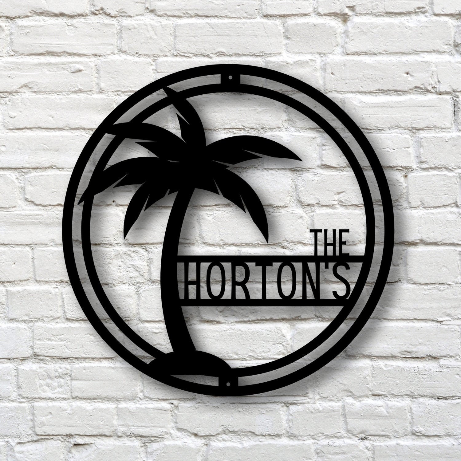 Outdoor Metal Sign Palm Tree Sign Beach Decor Family Etsy