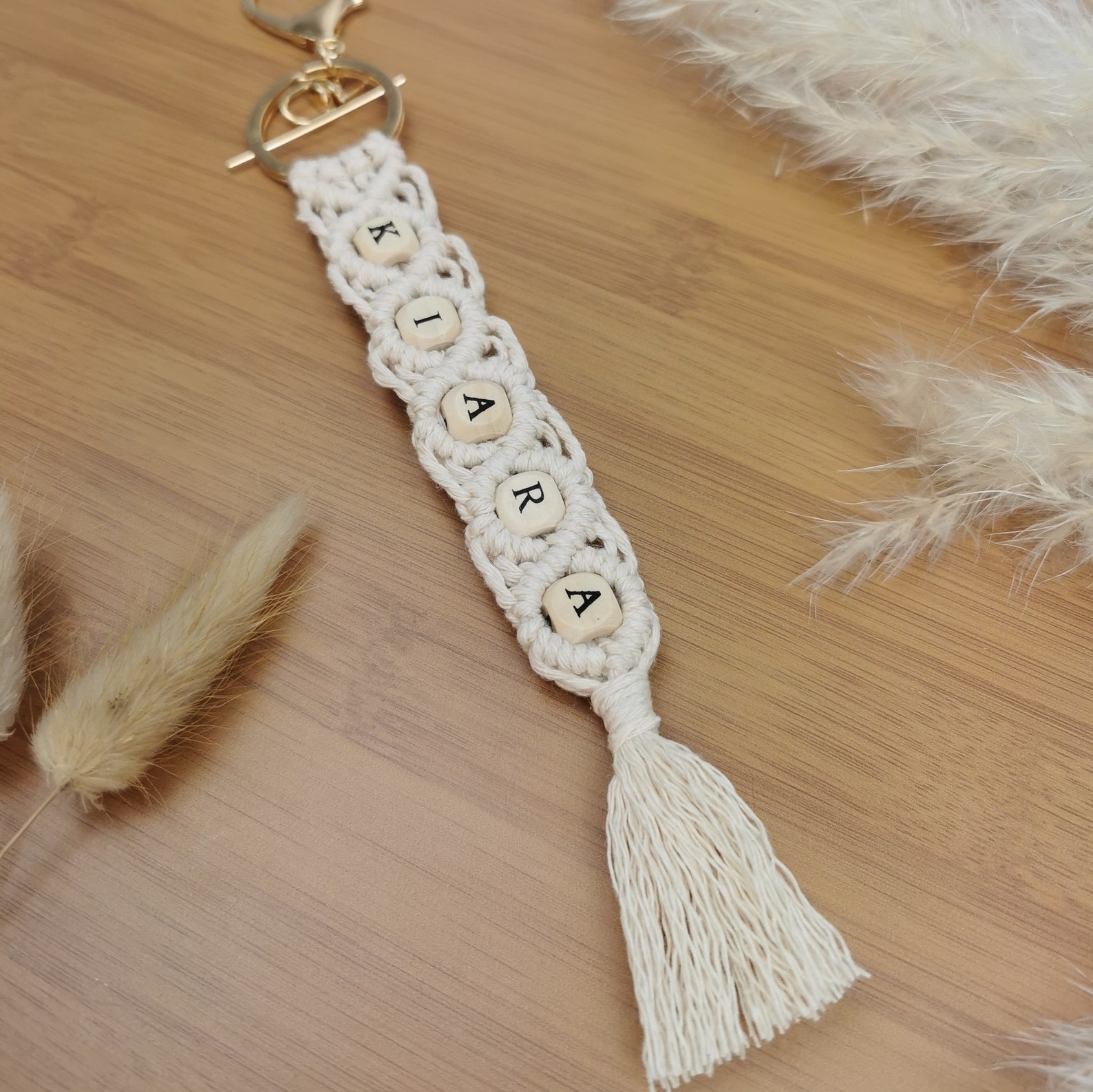 Macrame keychain personalized by name Etsy
