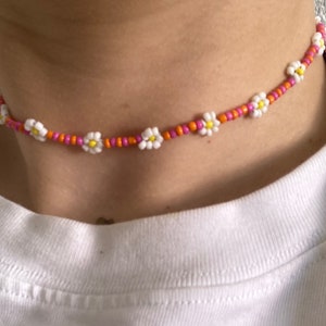 Handgemachte Choker mit Blumen /beaded necklace/ Daisy Bild 2