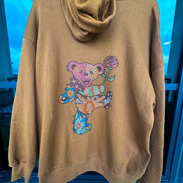 Grateful Dead Dancing Bear Zip-Hoodie | Dankbar Toten Top | Grateful Dead Geschenke | Dankbar Toten Tee | Dankbar Toten Fans | Tanzende Bären