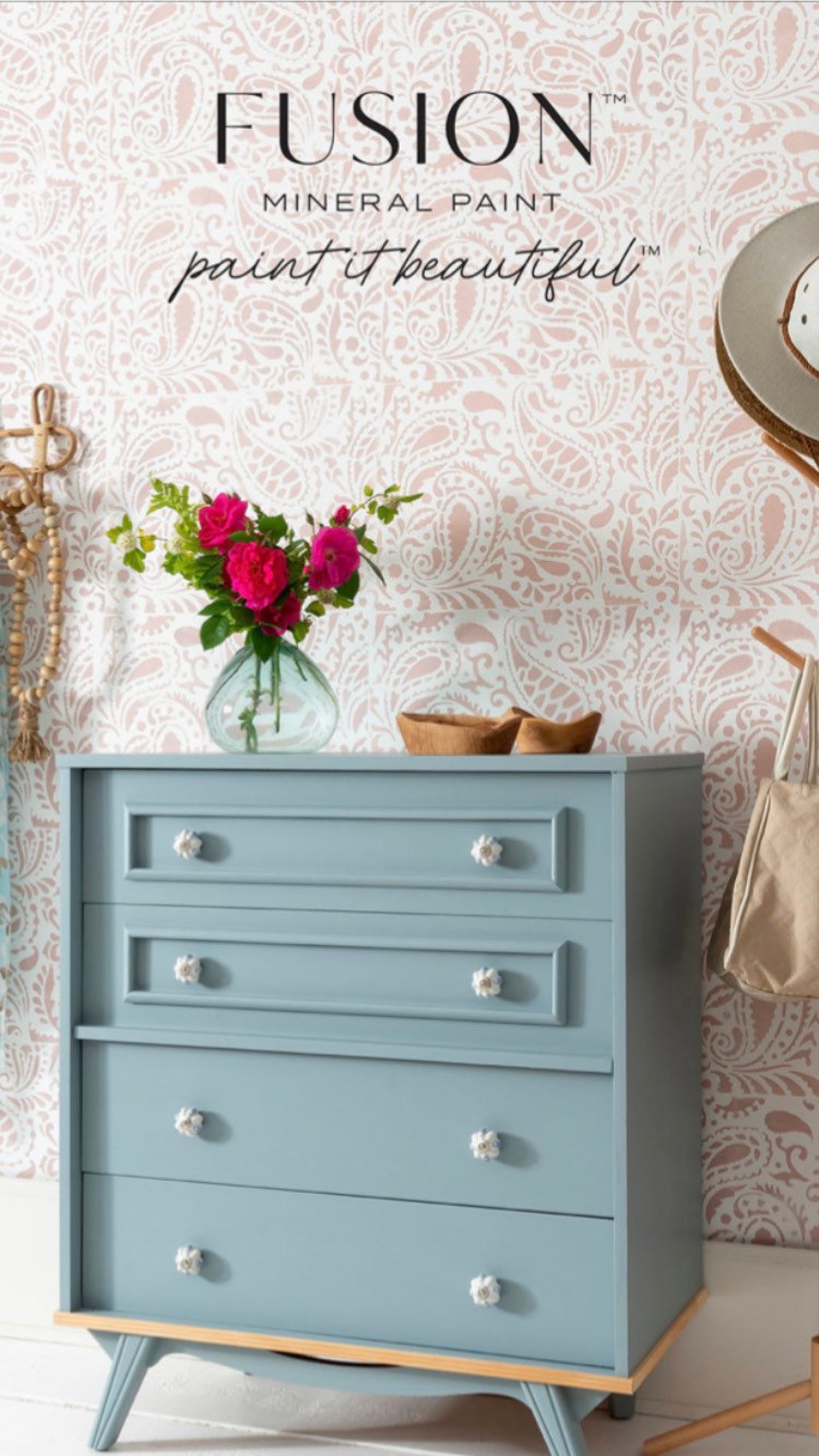 FUSION Mineral Furniture PAINT PAISLEY Blue Etsy UK