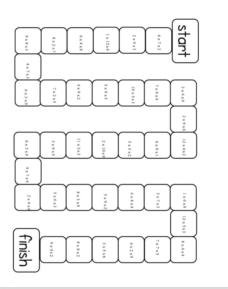 Multiplication Board Game Etsy