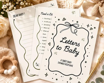 Letters to Baby Printable, Baby Shower Game, Advice and Wishes Cards, Baby Keepsake Activity, Instant Download PDF Printable