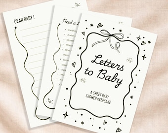 Letters to Baby Printable Baby Shower Game | Advice & Wishes Cards for Newborn | Keepsake Activity, Instant Download