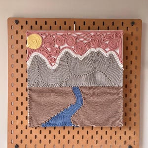 Wall Hanging &quot;Sunset&quot;, Macrame Wall Art 40*40cm Unique | Handmade | Weaving | Macrame | Artisanal | Boho Home Decor