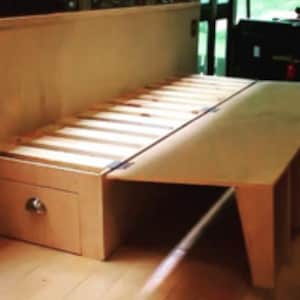 Camper Van Folding Sofa Bed Plans, Folding Couch Plans, Instructions How To Build A Folding Bed, Motorhome Conversion Bed Bench Seat Plans