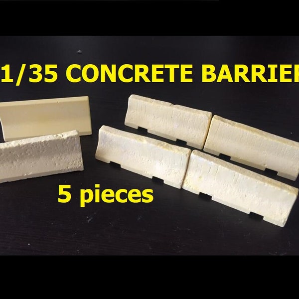 1/24-25 - 1/32-35 - 1/48 - 1/72-76 - 1/144 At every scales Jersey Barrier Set Unpainted 4 pcs. Model plaster/Resin casting Diorama