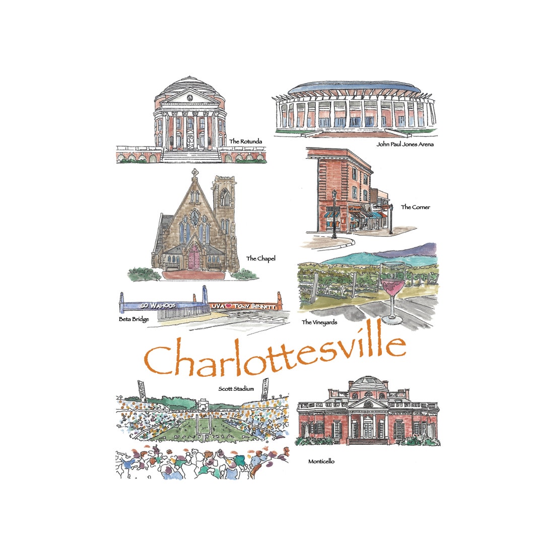 Personalized Charlottesville Print Etsy