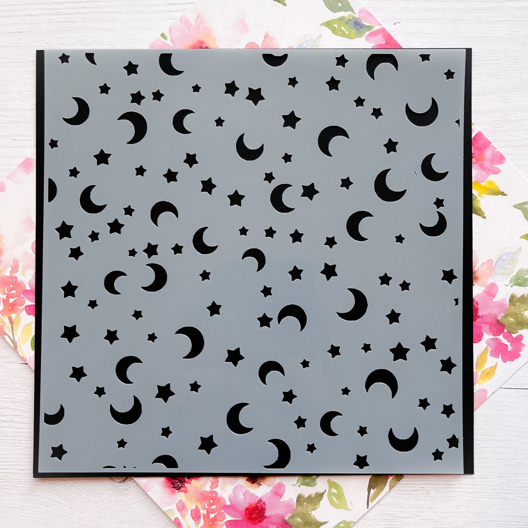 Stencil Template Moon and Stars Baby Card Stamping Templates - Etsy