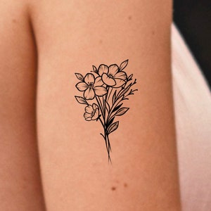 Flower Bouquet Temporary Tattoo