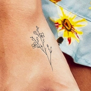 Wildflower Temporary Tattoo / thin line tattoo / floral tattoo / flower tattoo / wildflowers temp tattoo / floral temporary tattoo