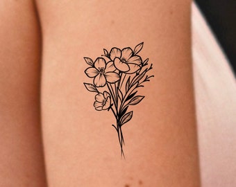 Flower Bouquet Temporary Tattoo