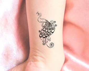 Peacock Temporary Tattoo