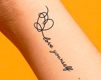 Love Yourself Temporary Tattoo / Heart Tattoo / Bts Tattoo / - Etsy Love Yourself Temporary Tattoo / Heart Tattoo / Bts Tattoo / - Etsy