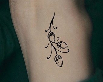Acorn Swirls Temporary Tattoo
