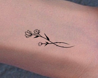 Wildflower Temporary Tattoo / small wildflower tattoo / floral tattoo / flower tattoos / small flower tattoo / wrist tattoo / temp tattoo