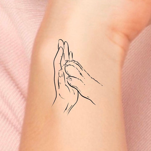 Dog Paw Hand Temporary Tattoo / Dog Print Tattoo / Paw Print Etsy