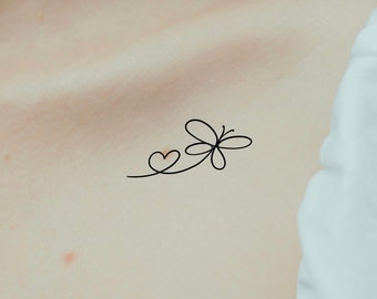 Butterfly Heart Temporary Tattoo