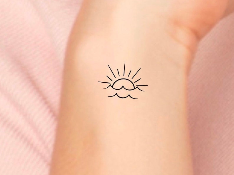 Sun Wave Temporary Tattoo / Sun Tattoo / You Are My Sunshine / Etsy