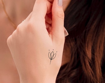 Floral Hand Temporary Tattoo