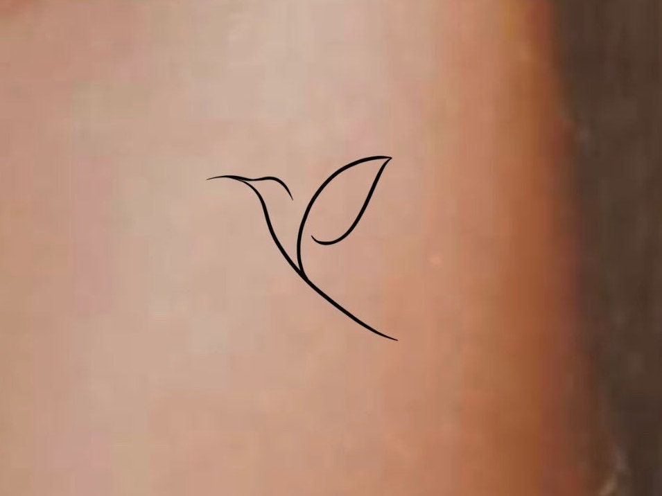 Hummingbird Temporary Tattoo Small Bird Tattoo Etsy