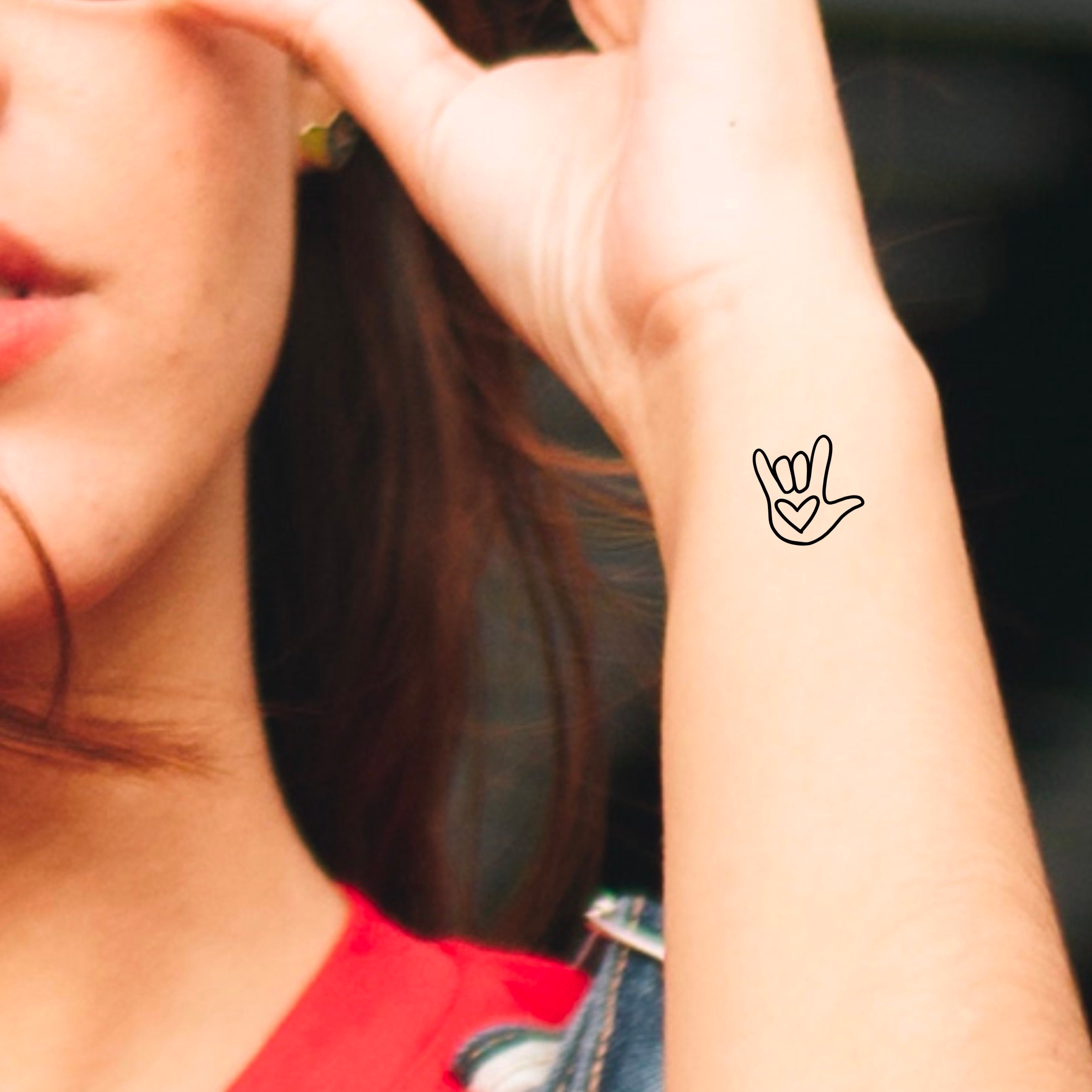 Buy I Love You Sign Language Temporary Tattoo / ILY Heart Tattoo Online in  India - Etsy, image size:2700x2700