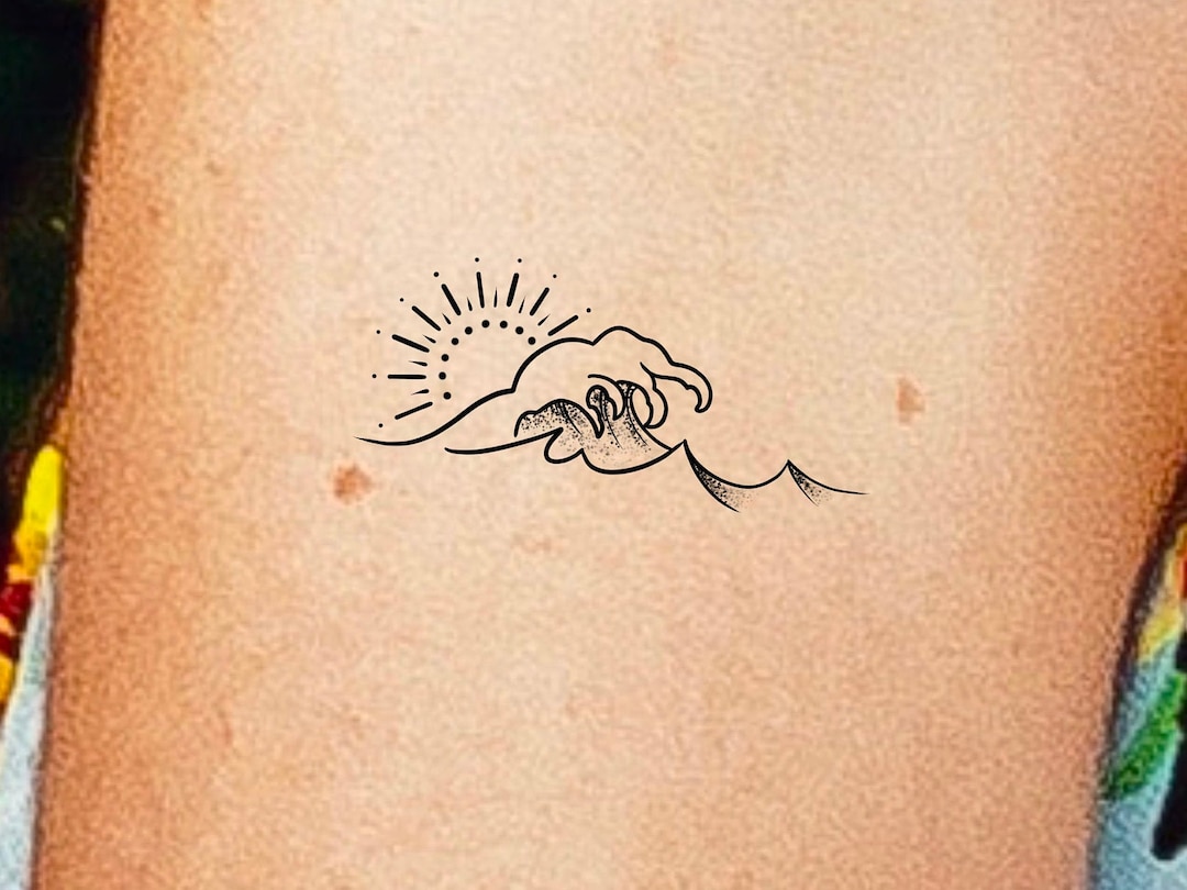Sun Wave Temporary Tattoo / Beach and Tropical Tattoo