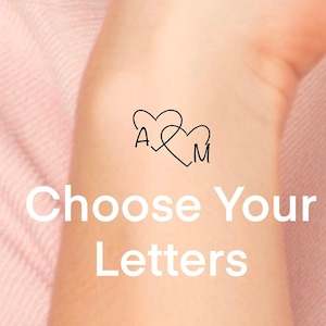 Custom Heart Temporary Tattoo / custom initials