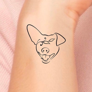 Custom Dog Face Stylized Temporary Tattoo