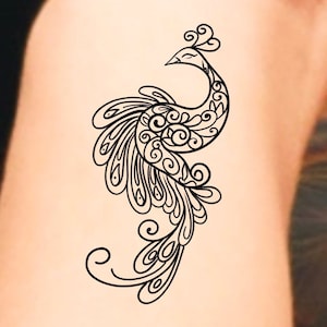 Peacock Temporary Tattoo