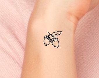 2 Acorns Temporary Tattoo