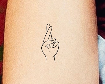 Fingers Crossed Temporary Tattoo