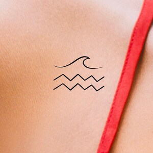 Wave Aquarius Temporary Tattoo