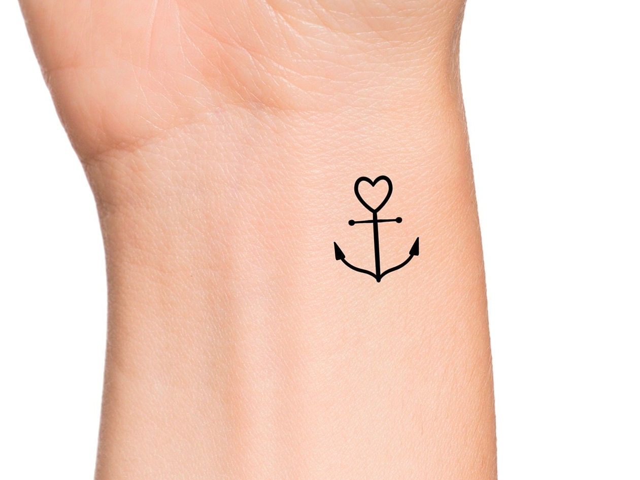 The Canvas Arts Temporary Tattoo Waterproof For Men & Women Wrist, Arm,  Hand, Neck, T-62 (Anchor Tattoo) Size 60mmX105mm : Amazon.in: Beauty