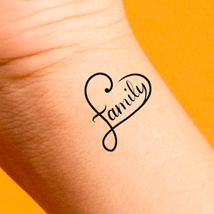 Family Heart Temporary Tattoo / love tattoo / friendship tattoo / heart tattoo