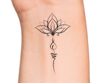 Lotus Wrist Tattoo Etsy