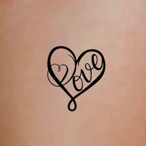 Love Heart Temporary Tattoo / small heart tattoo / love temp tattoo