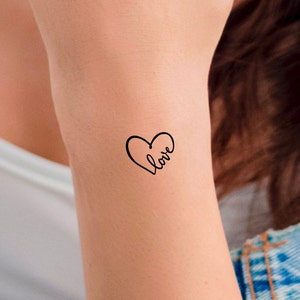 Love Heart Temporary Tattoo