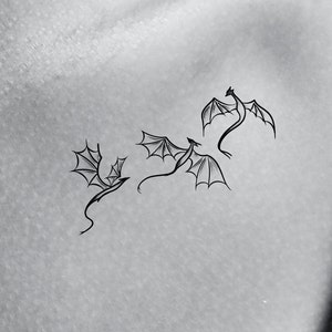 3 Dragons Temporary Tattoo / fantasy tattoo