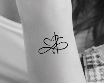 Cross Heart Infinity Temporary Tattoo - Religious Tattoo