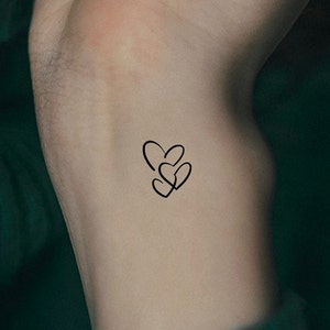 3 Hearts Temporary Tattoo