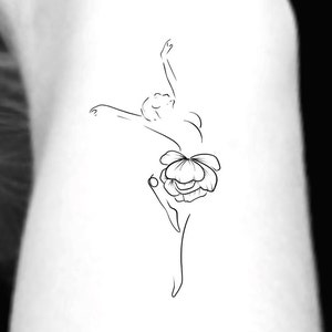 Ballerina Fine Line Temporary Tattoo