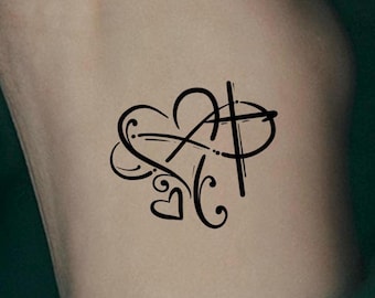 Cross Heart Infinity Temporary Tattoo - Religious Tattoo