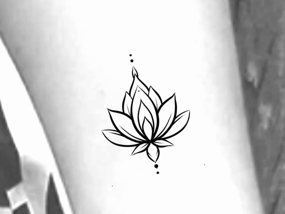 Lotus Temporary Tattoo / Lotus Tattoo / Floral Tattoo / Flower - Etsy