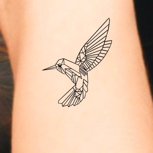 Hummingbird Geometric Temporary Tattoo / Bird Tattoo / Animal - Etsy Denmark Hummingbird Geometric Temporary Tattoo / Bird Tattoo / Animal - Etsy Denmark