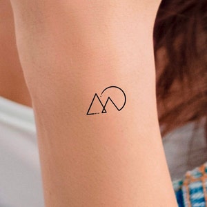 Mountain Sunset Temporary Tattoo / triangle tattoo / geometric tattoo