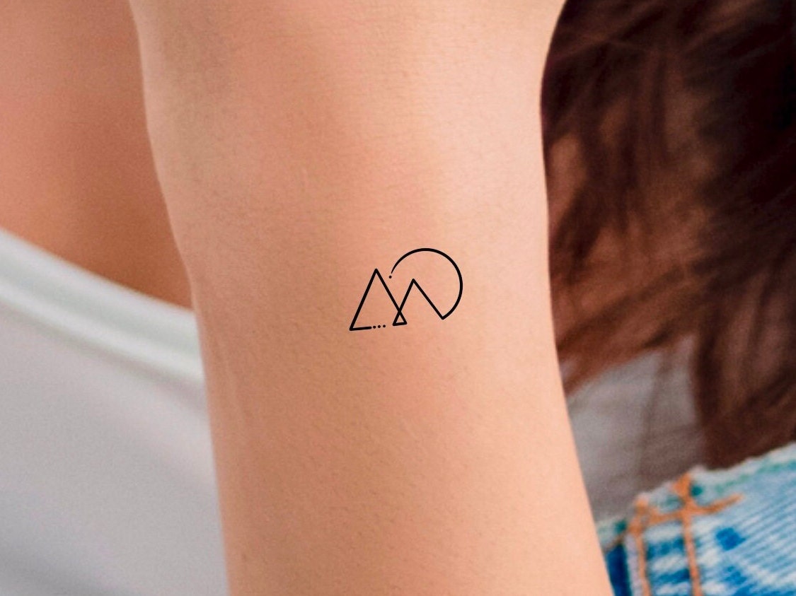 Minimalist Mountain Tattoo Simple - Temu