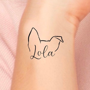 Custom Dog Ears Temporary Tattoo