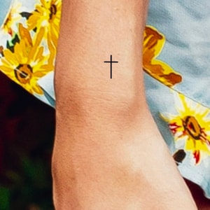 Small Cross Temporary Tattoo